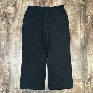 Fit 4 All by Carrie Wightman, Black Sweats Casual Fleece Pull On Pants, Size XL